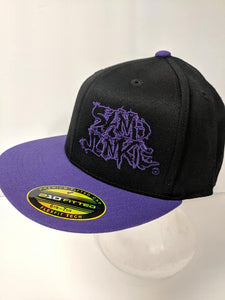 Sand Junkie Purple/Black Snap Back Flat Bill Hat - Clothing Accessory