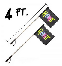 Pair of 4ft Gen2 ROKIT LED Bluetooth and Remote Lighted Whips