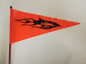 Orange Pennant with DuneRats Logo on 1/4" x 7' Whip Pole 6 Color Choices