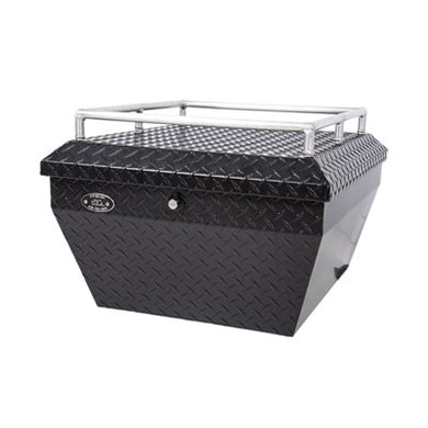Ryfab Aluminum Cargo Box with Top Rack in Black fits UTV Polaris RZR XP 1000