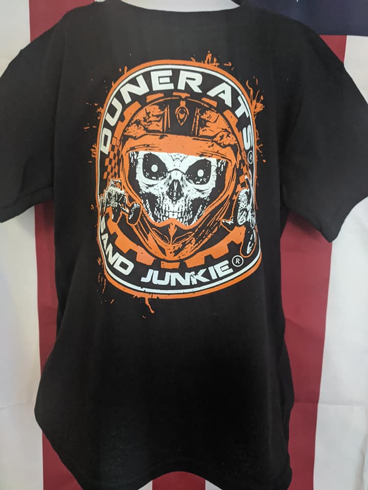 Kid's Youth Black T-Shirt with DuneRats Sand Junkie Design #24 - Clothing