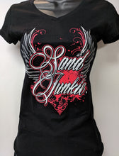 V-Neck Women's T-shirt - Sand Junkie with Wings design Also in Plus Sizes - Clothing