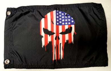 DuneRats ATV, UTV, MC Safety Whip Flag - Punisher USA Skull 12