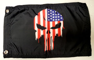 DuneRats ATV, UTV, MC Safety Whip Flag - Punisher USA Skull 12"x18" with Grommets