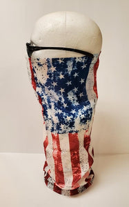 NEW Face Shield / Face Mask / Face Covering - USA / Vintage American Flag Design