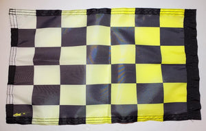 DuneRats Custom ATV, UTV, MC Safety Whip Flag - 12"x18" Yellow Check with Sleeve