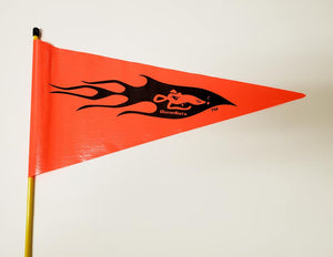 Orange Pennant with DuneRats Logo on 1/4" x 7' Whip Pole 6 Color Choices
