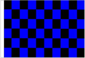 Large 3'x5' Flag for RV, UTV, Sandrail - Blue Black Checker Flag