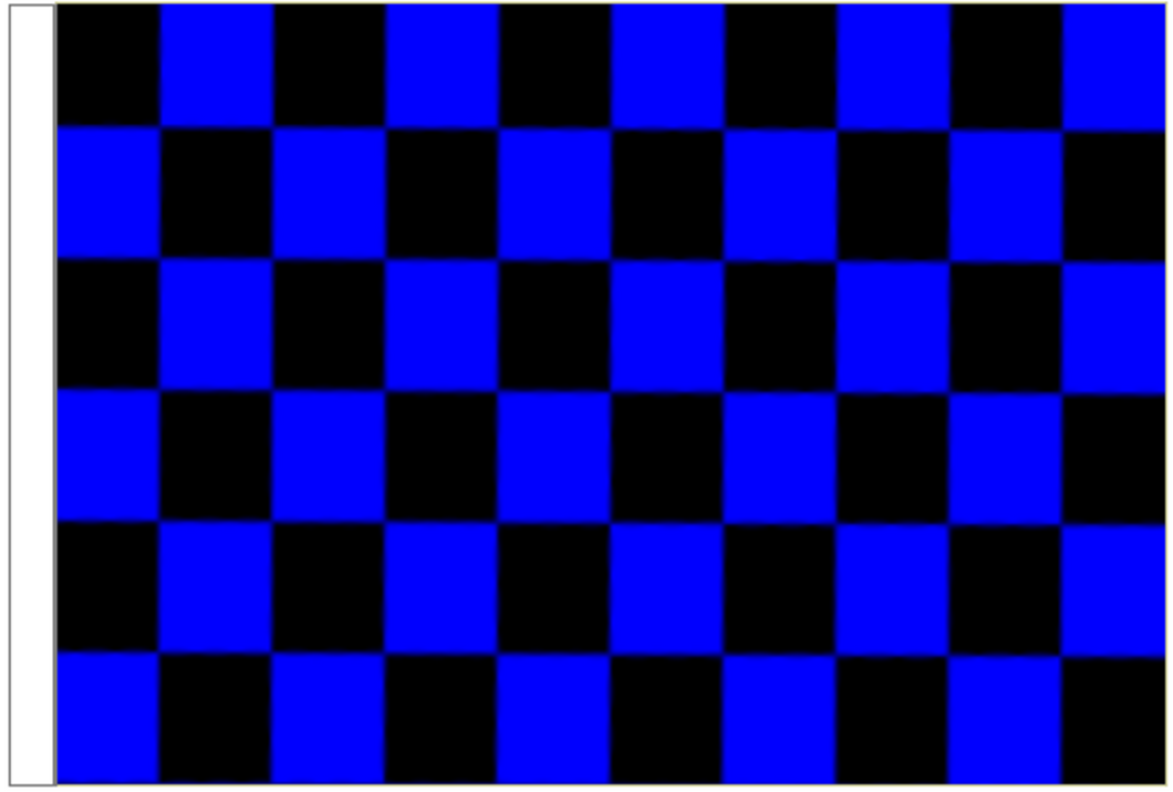 Large 3'x5' Flag for RV, UTV, Sandrail - Blue Black Checker Flag
