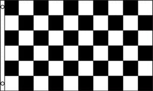 Large 3'x5' Flag for RV, UTV, Sandrail - Black and White Check Checkered Safety Flag