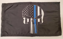DuneRats ATV, UTV, MC Safety 12"x18" Whip Flag - Punisher Blue Line Flag with Sleeve