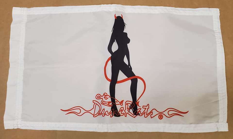 DuneRats Custom Safety Whip Flag - Devil Woman Silhouette 12