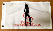 DuneRats Custom Safety Whip Flag - Devil Woman Silhouette 12"x18" with Grommets
