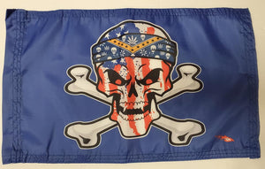 DuneRats Custom Safety Whip Flag 12"x18" USA Skull ATV, UTV, MC with Sleeve