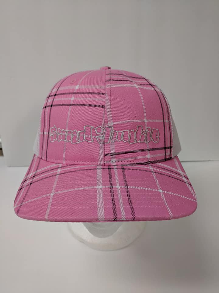 Sand Junkie Pink Plaid Hat - Clothing Accessory