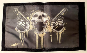 DuneRats Safety Whip Flag Skull with Guns 12"x18" MC ATV UTV with Sleeve