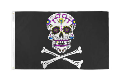 Large 3'x5' Flag for RV, UTV, Sandrail - Sugar Skull Crossbones