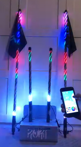 Pair of 2ft Gen2 ROKIT LED Bluetooth and Remote Lighted Whips