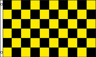 Medium 2'x3' Size Polyester Safety Flag for UTV, ATV, Sandrail RV Yellow/Black Check Checker Flag